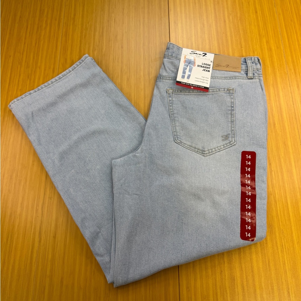 Seven7 Light Wash Straight Leg Jeans